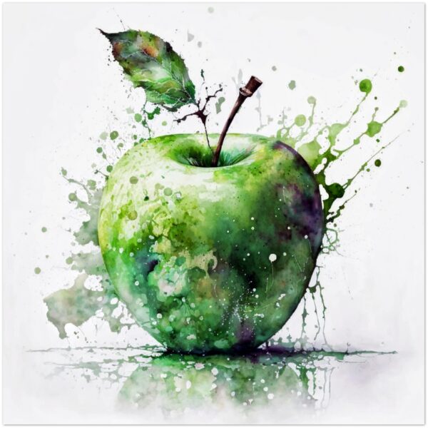 Grönt modernt äpple i färgbad